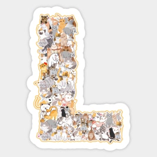 cat letter L(the cat forms the letter L) Sticker